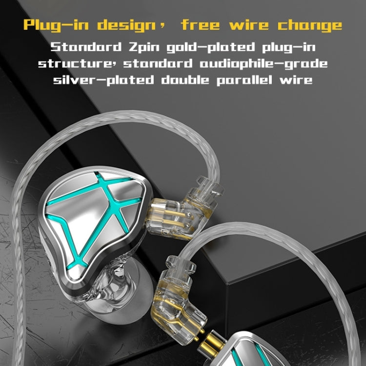 KZ-ESX 12MM Dynamic Subwoofer Sports In-Ear HIFI Headphones,Length: 1.2m(Without Microphone) by KZ