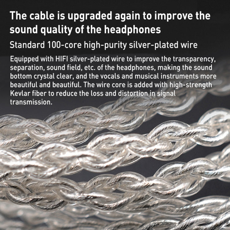 KZ-ZST X 1.25m Ring Iron Hybrid Driver In-Ear Noise Cancelling Earphone, Style:Without Microphone(Colorful) by KZ