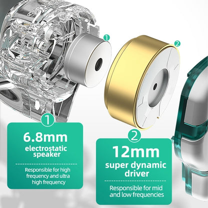 KZ-ZES Electrostatic Dynamic Hybrid HIFI In-Ear Headphones,Length: 1.2m(Without Microphone) by KZ