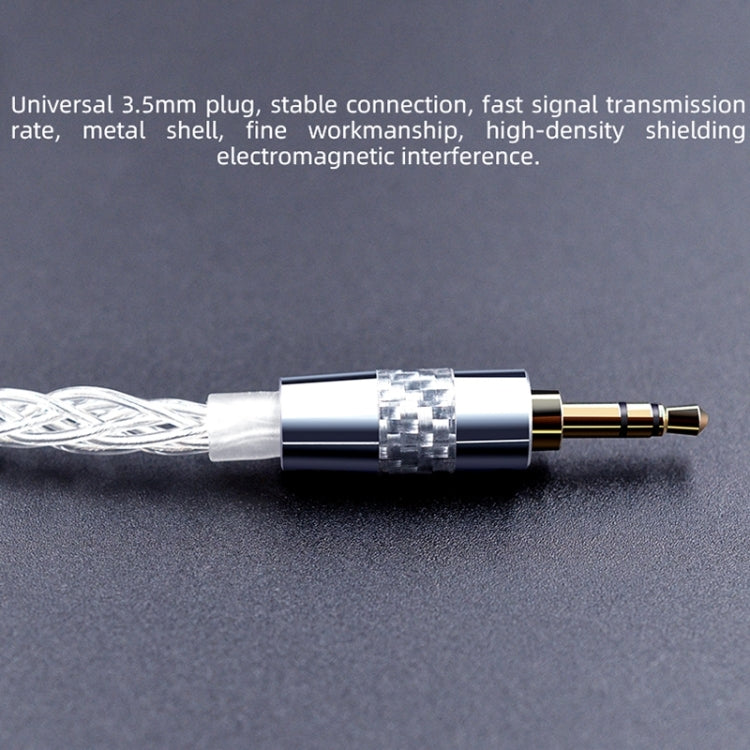 KZ OFC 0.75mm Standard Pin High-Purity Silver-Plated 152 Pin Headphone Upgrade Cable,Length: 1.2m For ZS10PRO(Section C) by KZ