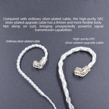 KZ OFC 0.75mm Standard Pin High-Purity Silver-Plated 152 Pin Headphone Upgrade Cable,Length: 1.2m For ZS10PRO(Section C) by KZ