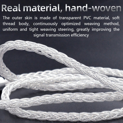 KZ OFC 0.75mm Standard Pin High-Purity Silver-Plated 152 Pin Headphone Upgrade Cable,Length: 1.2m For ZS10PRO(Section C) by KZ