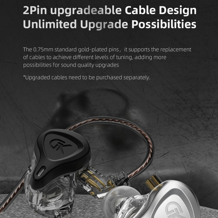 GK G5 1.25m Dynamic Subwoofer HiFi In-Ear Headphones, Style:Without Microphone(Silver) by bashfashion