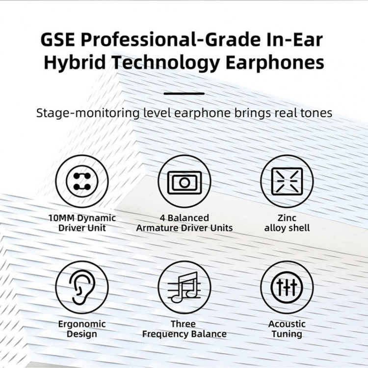GK GSE Ten-Unit Coil Iron Subwoofer HIFI In-Ear Headphones(With Microphone) by bashfashion