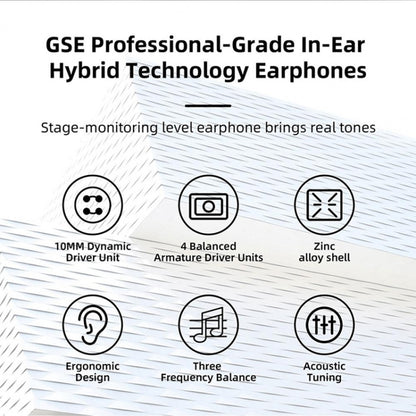 GK GSE Ten-Unit Coil Iron Subwoofer HIFI In-Ear Headphones(With Microphone) by bashfashion