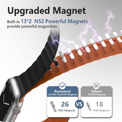 Reverse Buckle Magnetic Silicone Watch Band For Apple Watch Series 9&8&7 41mm / SE 3&SE 2&6&SE&5&4 40mm / 3&2&1 38mm(Blue) by bashfashion