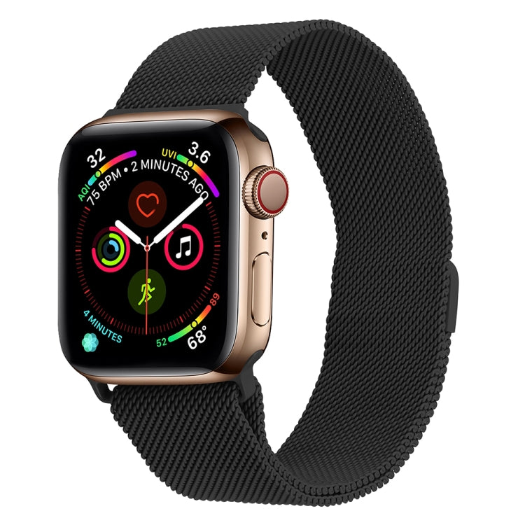 Milanese Stainless Steel Watch Band For Apple Watch Ultra 49mm&Watch Ultra 2 49mm / Series 9&8&7 45mm / SE 3&SE 2&6&SE&5&4 44mm / 3&2&1 42mm(Black) by bashfashion