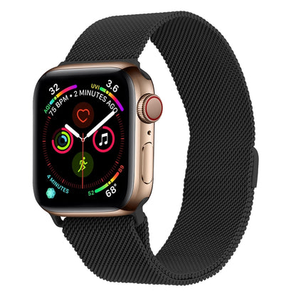 Milanese Stainless Steel Watch Band For Apple Watch Ultra 49mm&Watch Ultra 2 49mm / Series 9&8&7 45mm / SE 3&SE 2&6&SE&5&4 44mm / 3&2&1 42mm(Black) by bashfashion