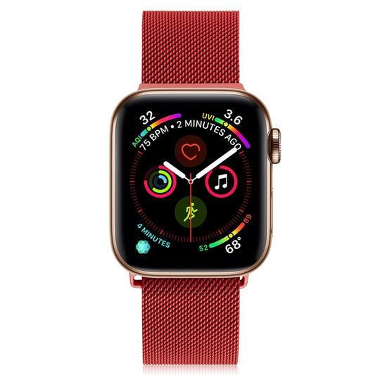 Milanese Stainless Steel Watch Band For Apple Watch Ultra 49mm&Watch Ultra 2 49mm / Series 9&8&7 45mm / SE 3&SE 2&6&SE&5&4 44mm / 3&2&1 42mm(Red) by bashfashion