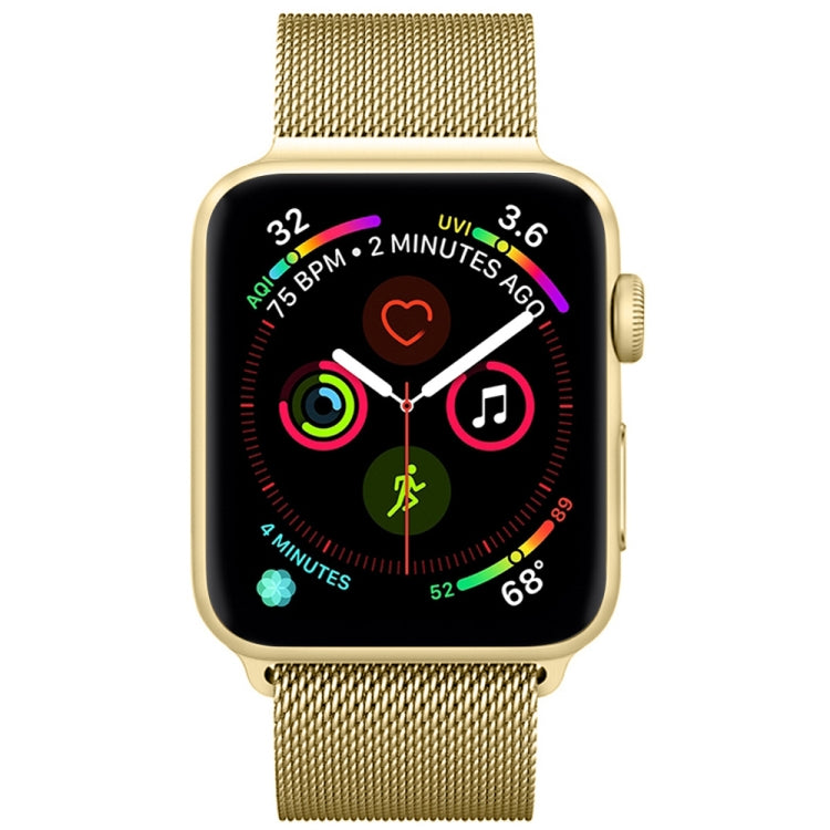 Milanese Stainless Steel Watch Band For Apple Watch Ultra 49mm&Watch Ultra 2 49mm / Series 9&8&7 45mm / SE 3&SE 2&6&SE&5&4 44mm / 3&2&1 42mm(Gold) by bashfashion