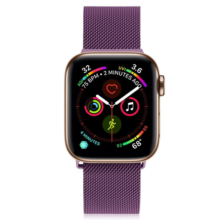 Milanese Stainless Steel Watch Band For Apple Watch Ultra 49mm&Watch Ultra 2 49mm / Series 9&8&7 45mm / SE 3&SE 2&6&SE&5&4 44mm / 3&2&1 42mm(Purple) by bashfashion