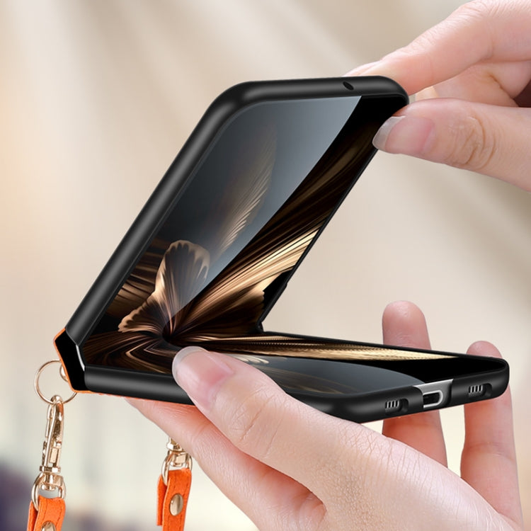 For Huawei P50 Pocket SULADA Litchi Texture Leather + TPU Phone Case with Strap(Orange) by SULADA