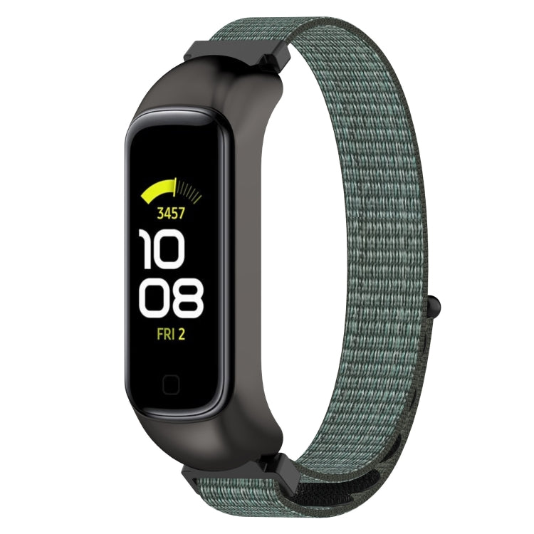 For Samsung Galaxy Fit 2 SM-R220 Nylon Loop Watch Band(Grey + Black Frame) by bashfashion