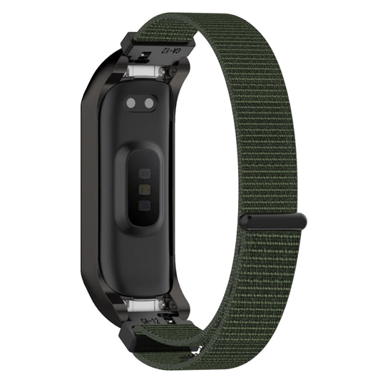 For Samsung Galaxy Fit 2 SM-R220 Nylon Loop Watch Band(Army Green + Black Frame) by bashfashion