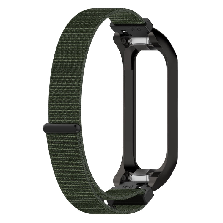 For Samsung Galaxy Fit 2 SM-R220 Nylon Loop Watch Band(Army Green + Black Frame) by bashfashion