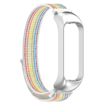 For Samsung Galaxy Fit 2 SM-R220 Nylon Loop Watch Band(Colorful + Silver Frame) by bashfashion