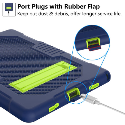 For Samsung Galaxy Tab A8 10.5 2021 X200 Contrast Color Robot Shockproof Silicone + PC Tablet Case(Navy Blue Yellow Green) by bashfashion