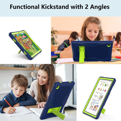 For Samsung Galaxy Tab A8 10.5 2021 X200 Contrast Color Robot Shockproof Silicone + PC Tablet Case(Navy Blue Yellow Green) by bashfashion