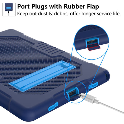 For Samsung Galaxy Tab A8 10.5 2021 X200 Contrast Color Robot Shockproof Silicone + PC Tablet Case(Navy Blue) by bashfashion