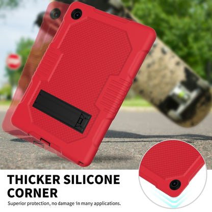 For Samsung Galaxy Tab A8 10.5 2021 X200 Contrast Color Robot Shockproof Silicone + PC Tablet Case(Red Black) by bashfashion