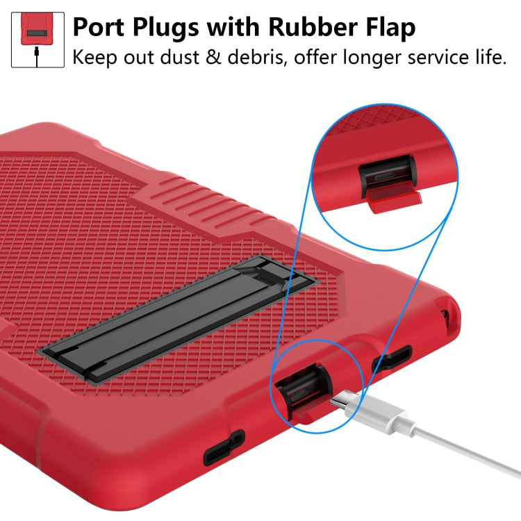 For Samsung Galaxy Tab A8 10.5 2021 X200 Contrast Color Robot Shockproof Silicone + PC Tablet Case(Red Black) by bashfashion