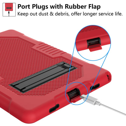 For Samsung Galaxy Tab A8 10.5 2021 X200 Contrast Color Robot Shockproof Silicone + PC Tablet Case(Red Black) by bashfashion