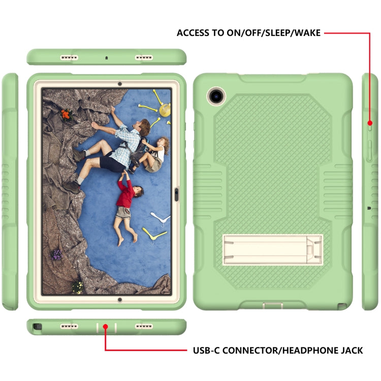 For Samsung Galaxy Tab A8 10.5 2021 X200 Contrast Color Robot Shockproof Silicone + PC Tablet Case(Matcha Green) by bashfashion