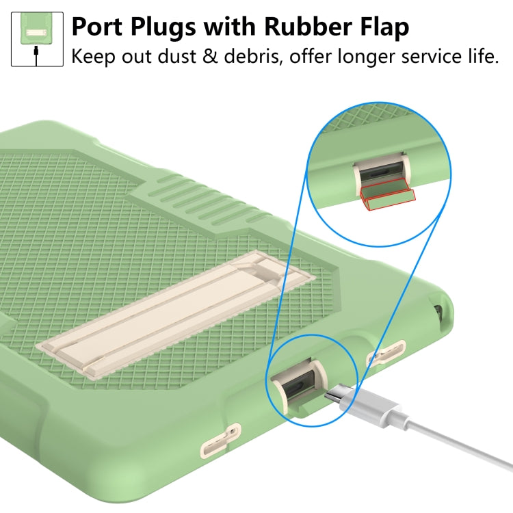 For Samsung Galaxy Tab A8 10.5 2021 X200 Contrast Color Robot Shockproof Silicone + PC Tablet Case(Matcha Green) by bashfashion