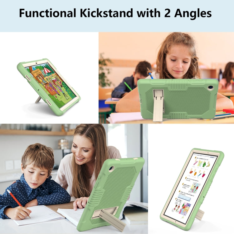 For Samsung Galaxy Tab A8 10.5 2021 X200 Contrast Color Robot Shockproof Silicone + PC Tablet Case(Matcha Green) by bashfashion