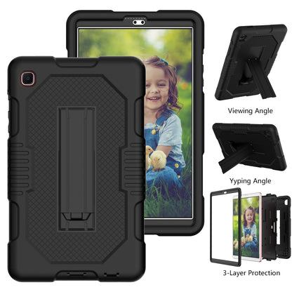 For Samsung Galaxy A7 Lite T220 Contrast Color Robot Shockproof Silicone + PC Tablet Case(Black) by bashfashion