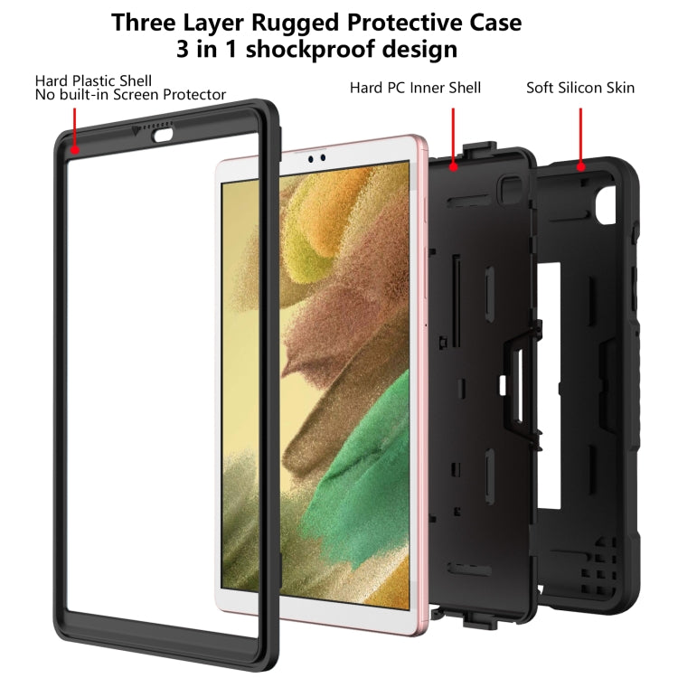 For Samsung Galaxy A7 Lite T220 Contrast Color Robot Shockproof Silicone + PC Tablet Case(Black) by bashfashion