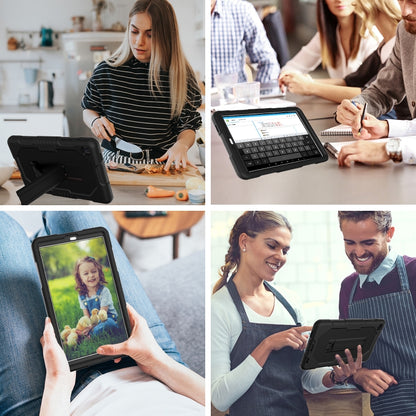 For Samsung Galaxy A7 Lite T220 Contrast Color Robot Shockproof Silicone + PC Tablet Case(Black) by bashfashion