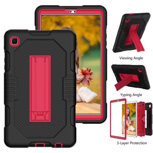 For Samsung Galaxy A7 Lite T220 Contrast Color Robot Shockproof Silicone + PC Tablet Case(Black Red) by bashfashion