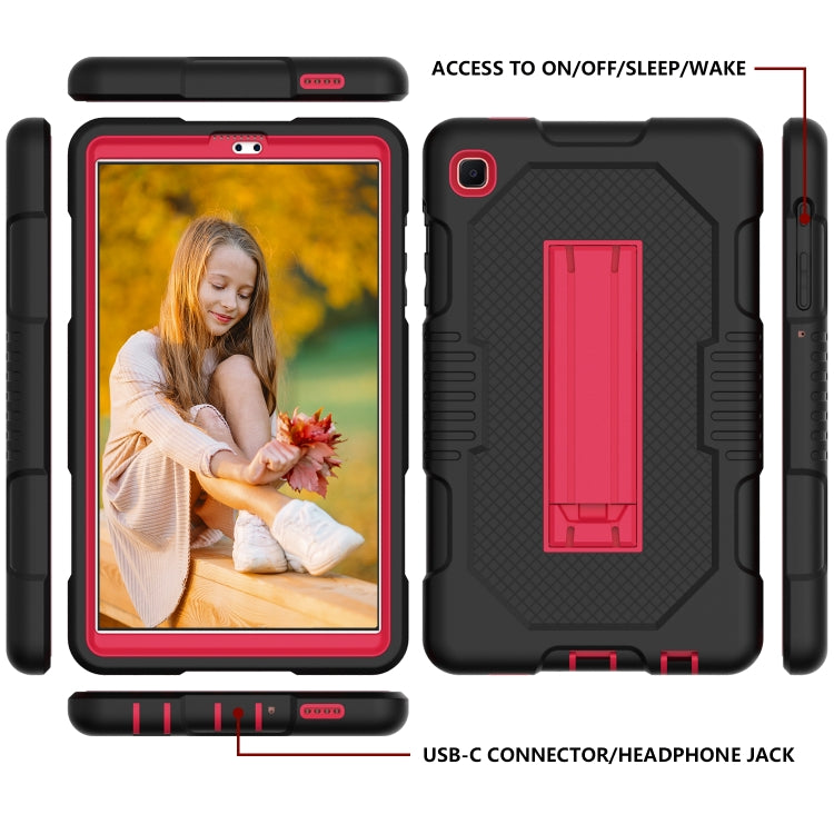 For Samsung Galaxy A7 Lite T220 Contrast Color Robot Shockproof Silicone + PC Tablet Case(Black Red) by bashfashion