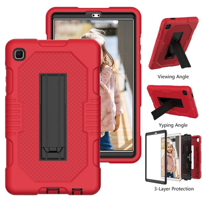 For Samsung Galaxy A7 Lite T220 Contrast Color Robot Shockproof Silicone + PC Tablet Case(Red Black) by bashfashion