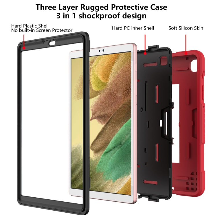 For Samsung Galaxy A7 Lite T220 Contrast Color Robot Shockproof Silicone + PC Tablet Case(Red Black) by bashfashion