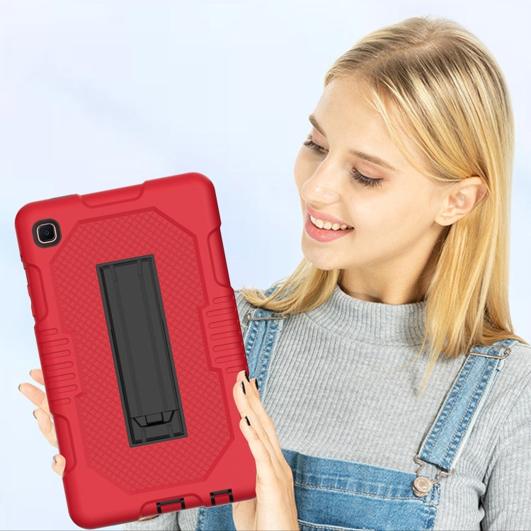 For Samsung Galaxy A7 Lite T220 Contrast Color Robot Shockproof Silicone + PC Tablet Case(Red Black) by bashfashion