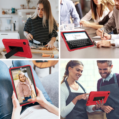 For Samsung Galaxy A7 Lite T220 Contrast Color Robot Shockproof Silicone + PC Tablet Case(Red Black) by bashfashion