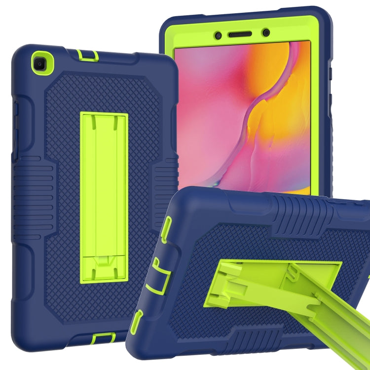 For Samsung Galaxy Tab A 8.0 2019 T290 Contrast Color Robot Shockproof Silicone + PC Tablet Case(Navy Blue Yellow Green) by bashfashion
