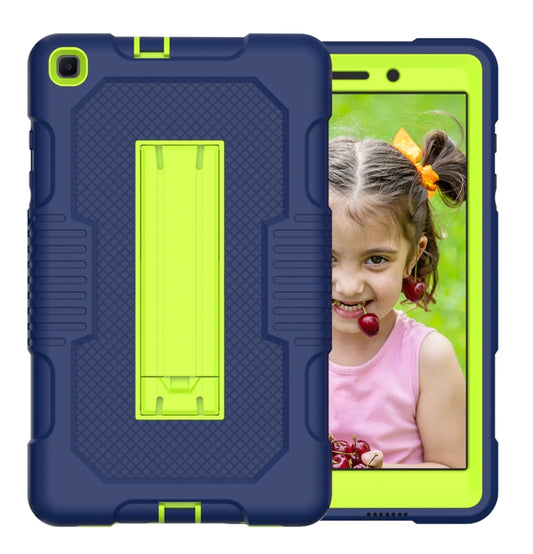 For Samsung Galaxy Tab A 8.0 2019 T290 Contrast Color Robot Shockproof Silicone + PC Tablet Case(Navy Blue Yellow Green) by bashfashion