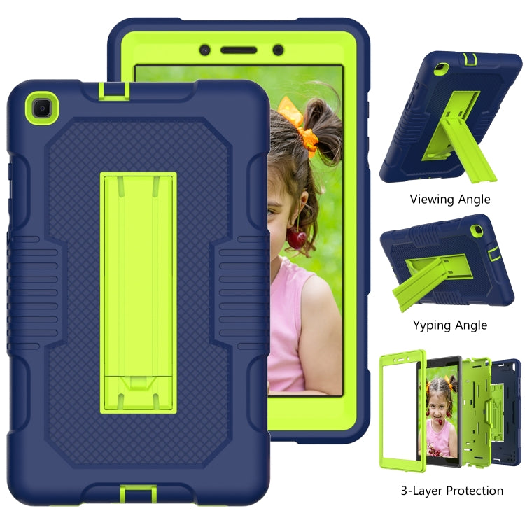 For Samsung Galaxy Tab A 8.0 2019 T290 Contrast Color Robot Shockproof Silicone + PC Tablet Case(Navy Blue Yellow Green) by bashfashion
