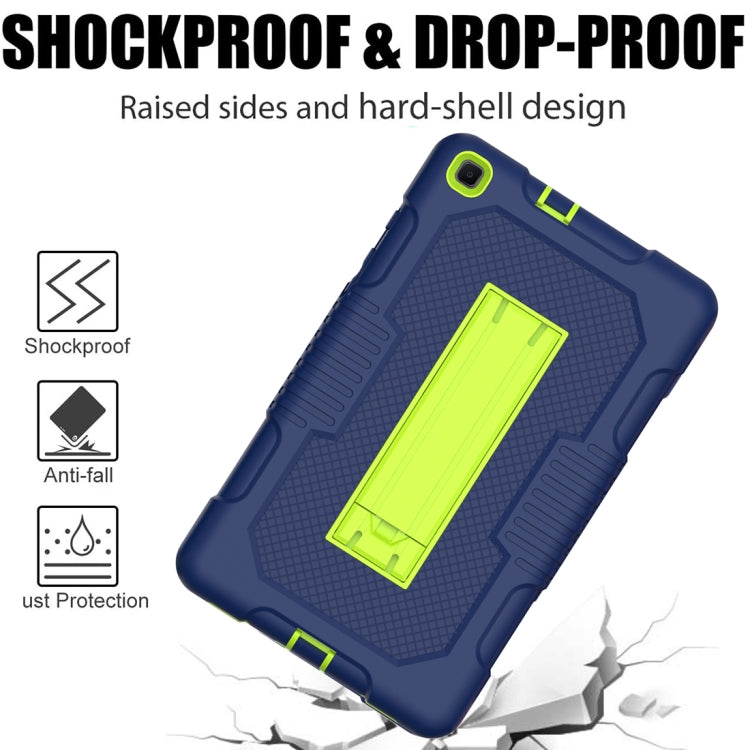 For Samsung Galaxy Tab A 8.0 2019 T290 Contrast Color Robot Shockproof Silicone + PC Tablet Case(Navy Blue Yellow Green) by bashfashion