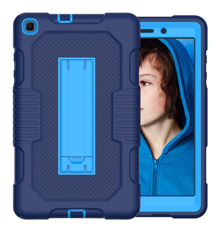For Samsung Galaxy Tab A 8.0 2019 T290 Contrast Color Robot Shockproof Silicone + PC Tablet Case(Navy Blue) by bashfashion