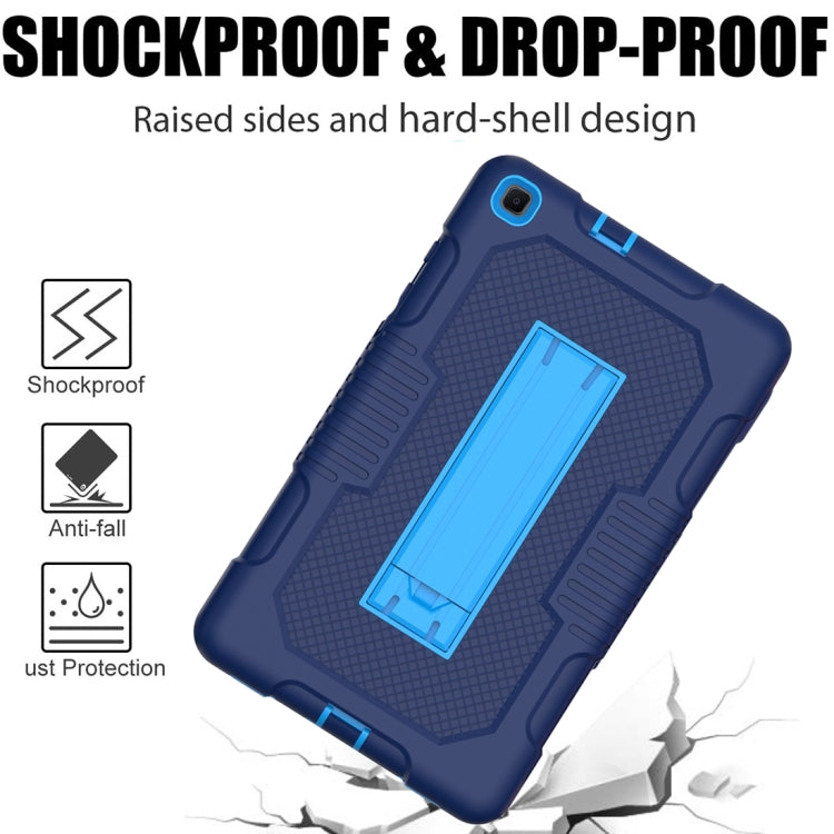 For Samsung Galaxy Tab A 8.0 2019 T290 Contrast Color Robot Shockproof Silicone + PC Tablet Case(Navy Blue) by bashfashion