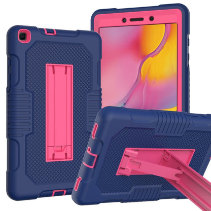For Samsung Galaxy Tab A 8.0 2019 T290 Contrast Color Robot Shockproof Silicone + PC Tablet Case(Navy Blue Rose) by bashfashion