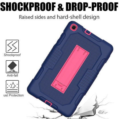 For Samsung Galaxy Tab A 8.0 2019 T290 Contrast Color Robot Shockproof Silicone + PC Tablet Case(Navy Blue Rose) by bashfashion