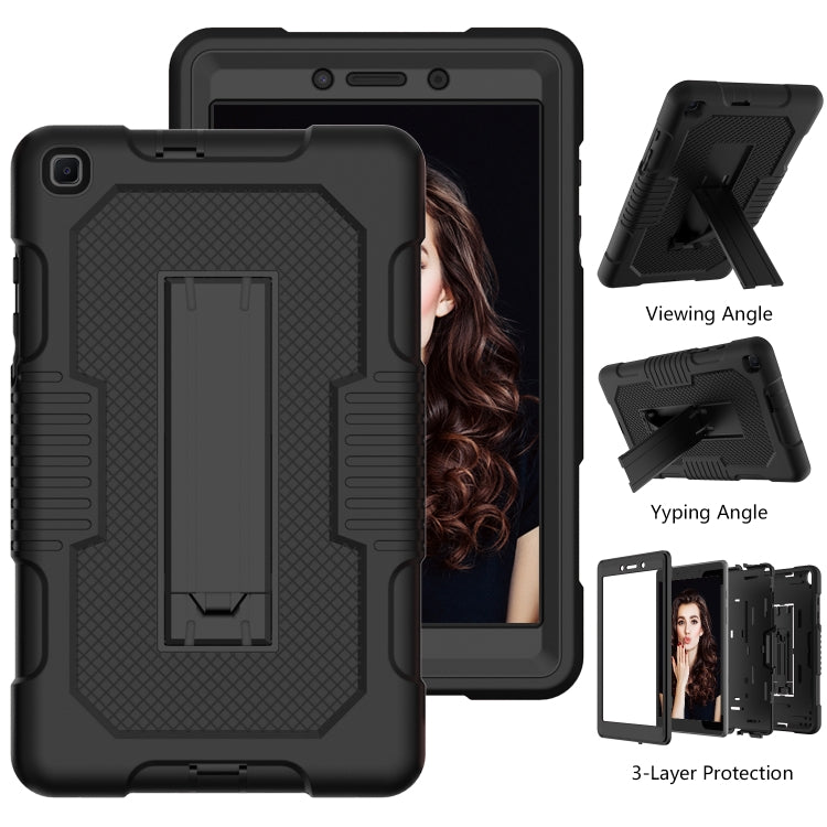 For Samsung Galaxy Tab A 8.0 2019 T290 Contrast Color Robot Shockproof Silicone + PC Tablet Case(Black) by bashfashion
