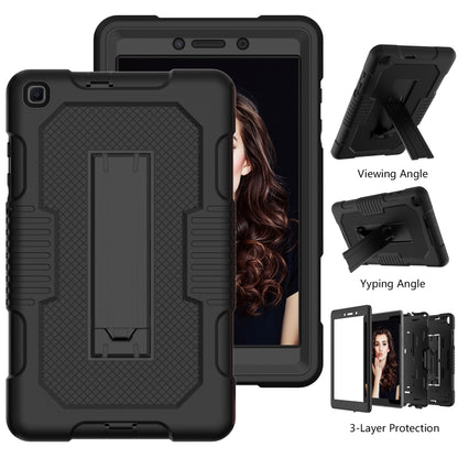 For Samsung Galaxy Tab A 8.0 2019 T290 Contrast Color Robot Shockproof Silicone + PC Tablet Case(Black) by bashfashion