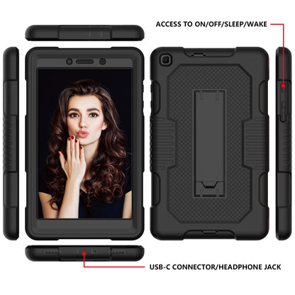 For Samsung Galaxy Tab A 8.0 2019 T290 Contrast Color Robot Shockproof Silicone + PC Tablet Case(Black) by bashfashion