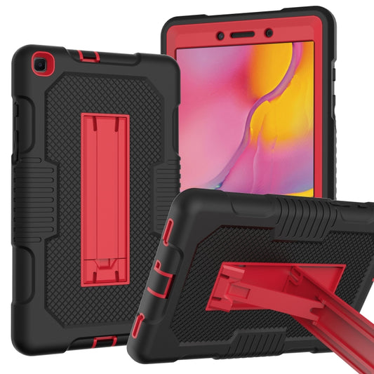 For Samsung Galaxy Tab A 8.0 2019 T290 Contrast Color Robot Shockproof Silicone + PC Tablet Case(Black Red) by bashfashion